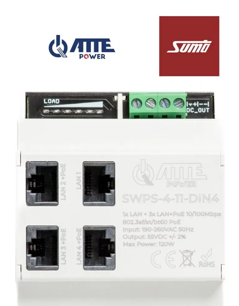 Switch PoE ATTE SWPS-4-11-DIN4 – Serce Twojego systemu IP!