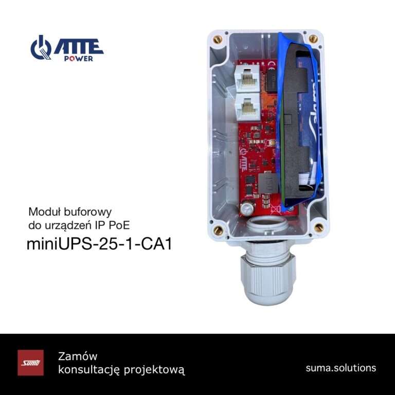 Moduł buforowy miniUPS-25-1-CA1 – Niezawodność Twojego monitoringu